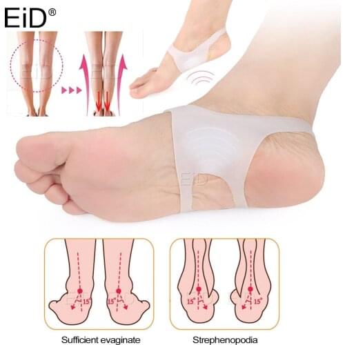 EiD 2pcs Silicone Insole O-type Foot Corrector Insoles Pads No Slip Shoes For Men Women Silicone Orthopedic Insoles Foot Care