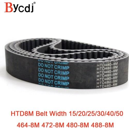 HTD 8M synchronous belt C=464/472/480/488 width 15/20/25/30/40/50mm Teeth 58 59 60 61 HTD8M Timing Belt 464-8M 472-8M 480-8M