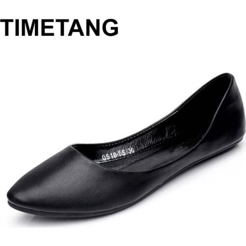 TIMETANG Ballerina Flats 2018 Pointed Toe Bowtie Sweet Flat Shoes Women Slip On Ballet Flats Woman Female Solid Casual ShoesC158