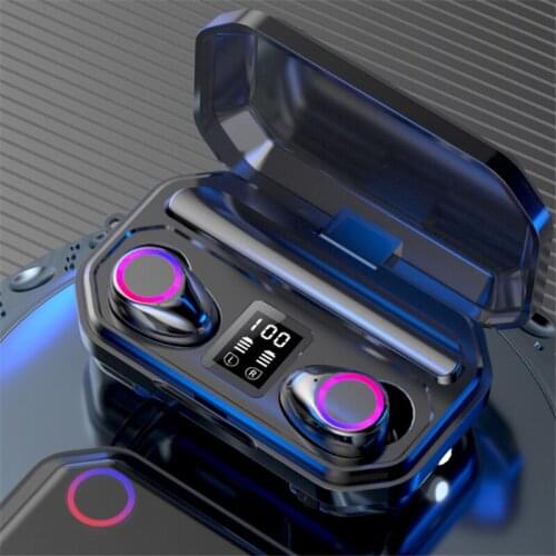 Ture Wireless Earphone Noise Cancelling Bluetooth 5.1 Headphone Sport Stereo Headset TWS Earbud With Microphone LED Flashlight