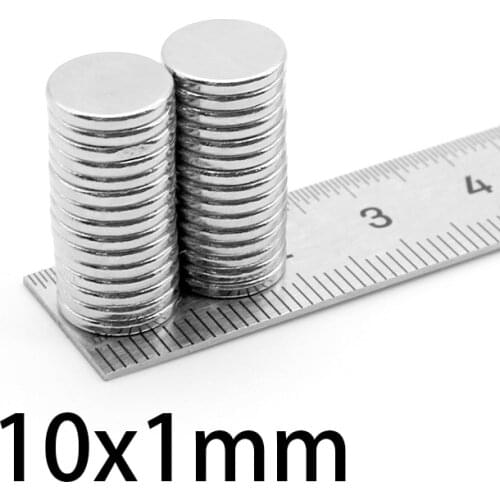 50-500PCS 10x1mm Thin Neodymium Magnet Strong 10mmx1mm Permanent Magnet disc 10*1mm Powerful Magnetic Round Magnet 10*1