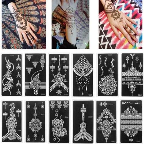 Temporary tattoo for women Wrist Self Adhesive Tattoo Stencil Hot Sale Temporary Template Henna Tattoo New Hand Body Art Paint