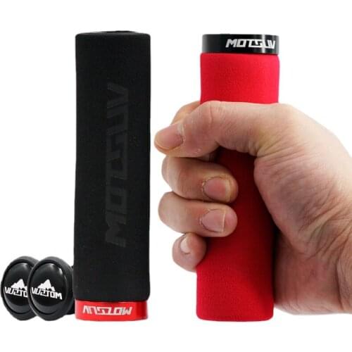 Lock the sponge handle cover on one side of the bicycle handle cover handlebars