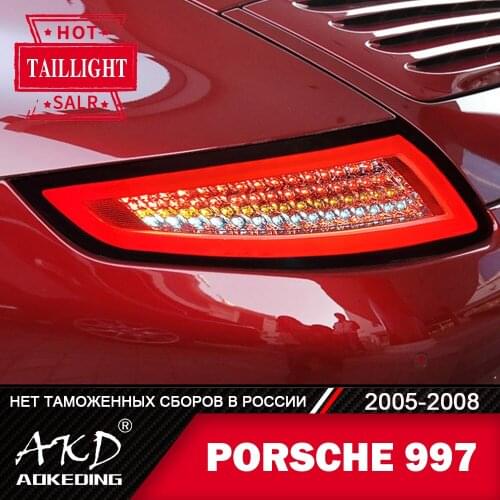AKD Car Styling Taillights for Porsche 997 2005-2008 Porsche S 911 LED Tail Light DRL Tail Lamp Turn Signal Rear Reverse Brake