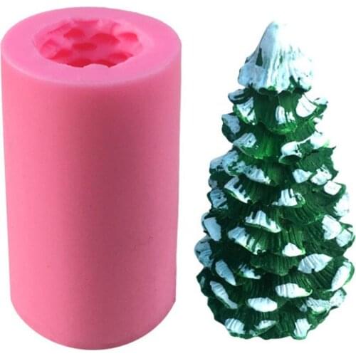 1pc 3D Christmas Tree Silicone Candle Soap Fondant Mold Cake Chocolate Decorating Baking Mould Tool Craft