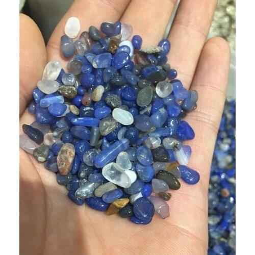 100 grams natural blue agate, irregular stone gravel particles, blue agate irregular gravel particles, aquarium decoration