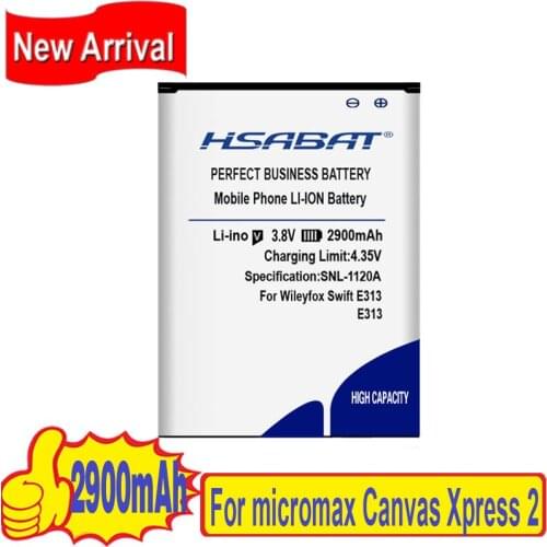 100% Original HSABAT 2900mAh Battery For Wileyfox Swift E313 Battery For micromax Canvas Xpress 2