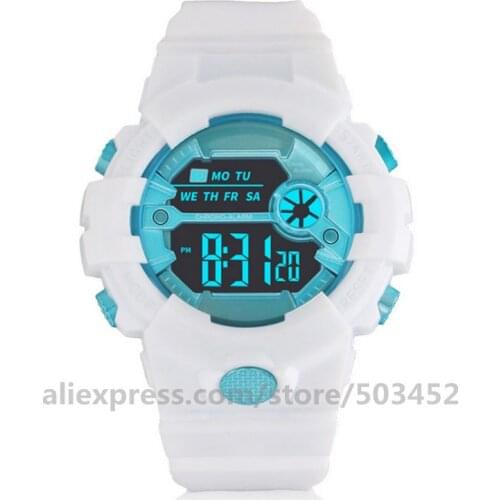 100pcs/lot HONHX 591 Luxury Waterproof Women LED Digital Stopwatch Date Rubber Sport Electronic Wrist Watch For Women Wholesale