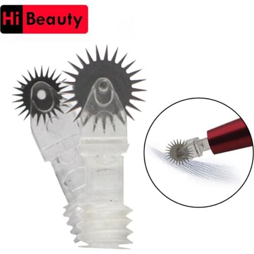 100pcs/lot Disposable Tattoo Roller Gear Needles Blades Cartridges For Easy Microblading Fog Eyebrow Semi Permanent Makeup