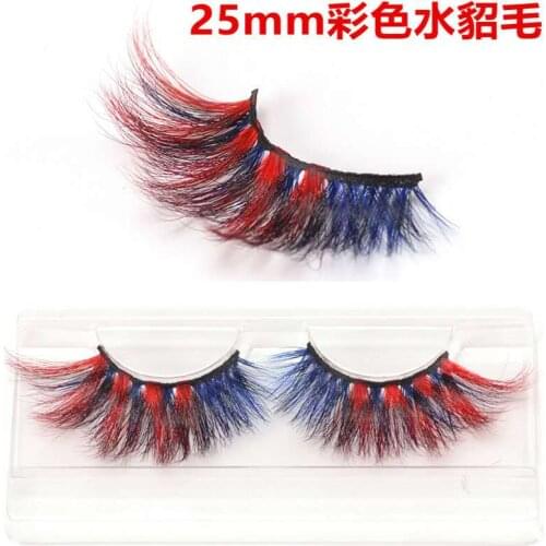 3D 6D False Colored Eyelashes Real Mink Fluffy Style Eye Lash Extension Makeup Natural Cosplay Colorful Eyelash Strip Lashes