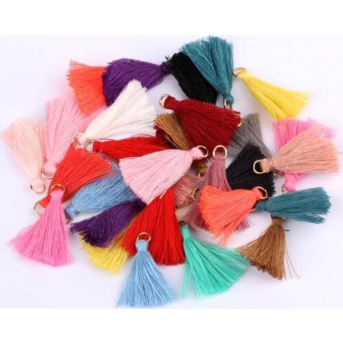 50Pcs 3cm Mini Tassel Fringe DIY Handmade Material Cotton Cord Tassel Trim Garments Curtains Decorative Tassels Lace Ribbon
