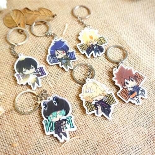 6pcs/set De Llaveros Anime Keychain Katekyo Hitman Reborn Tsunayoshi Hayato Takeshi Lambo Portachiavi Keyrings Pendant