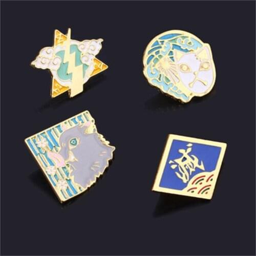 Demon Slayer Anime Accessories Cosplay Badges Kimetsu No Yaiba Figure Kamado Tanjirou Agatsuma Zenitsu Hashibira Tomioka Giyuu