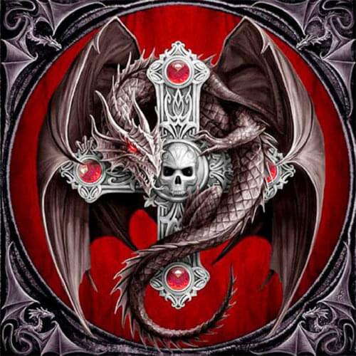 Dragon and Cross Diamond Painting Round Full Drill Nouveaute DIY Mosaic Embroidery 5D Cross Stitch Home Decor Gifts