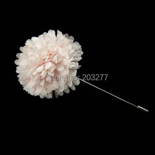 Free shipping!newest 12PCS/LOT chiffon fabric flowers brooch pin lapel pins men stick pin