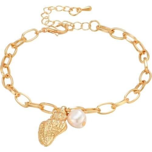 Jinsen Stylish Gold Chain Bracelet with Different Shape Charms for Women and Girls Various Choice