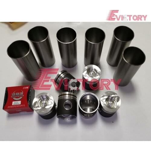 For Doosan Excavator DH300-5 DH220-3 Engine DE08 DE08T DE08TI DE08TIS piston + piston ring cylinder liner full gasket kit