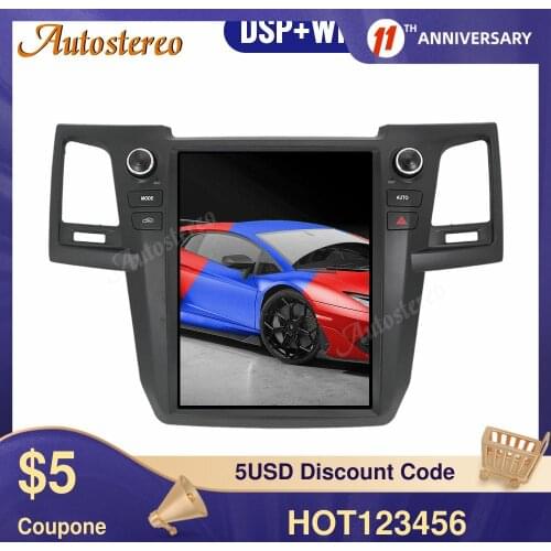 For Toyota Fortuner 2007-2015 Android 9.0 64G Tesla Style Screen Car GPS Navigation Stereo Headunit Multimedia Player Auto Radio