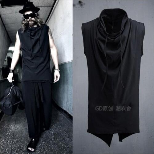 Hot Summer New Hairstylist Nightclub Slim Tide Loose Sleeveless Vest Mens Personality Waistcoat Vest Singer Costumes