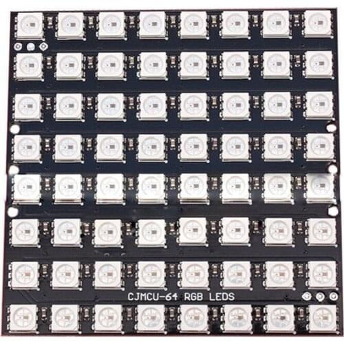 Hot-8x8 64 LED Matrix WS2812 LED 5050 RGB Full-Color Driver Board For Arduino