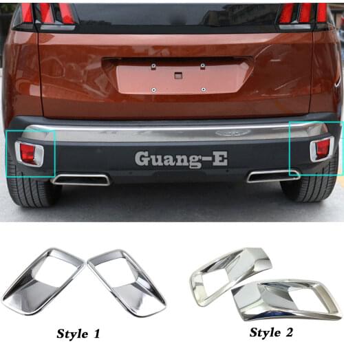 ABS Chrome Cover Trim Back Tail Rear Fog Light Lamp Frame Stick Panel For Peugeot 3008 GT 3008GT 4008 2016 2017 2018 2019 2020