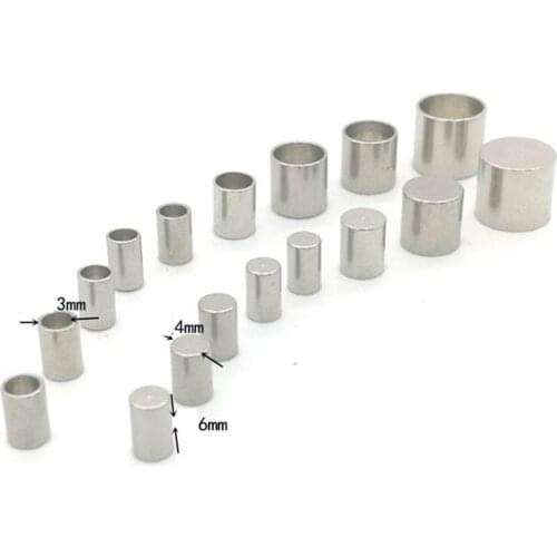 10PCS Fit 1.5/2/3/4/5/6mm Leather Rope Stainless Steel End Caps For Jewelry Making Round Cord Fastener End Crimping DIY Findings