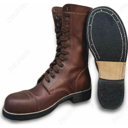 World War WWII Us Army Airborne Paratrooper Jump Leather Service Shoes WW2 Boots Military Reenactments High Quality Military