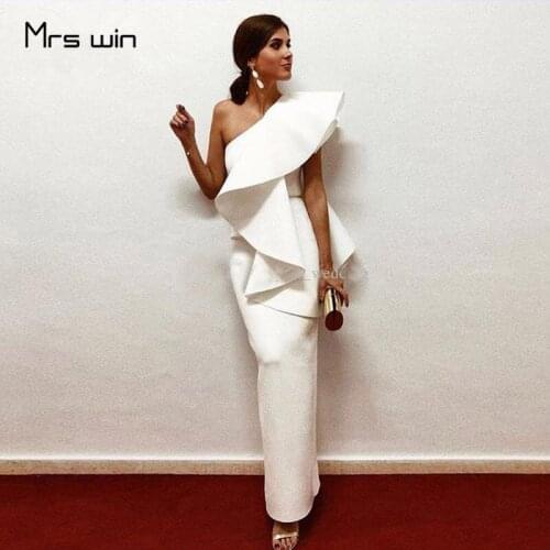 Mrs win Evening Dress Plus Size One Shoulder Robe De Soiree Mermaid Women Party Dresses Elegant Formal Gowns For Girls HR058