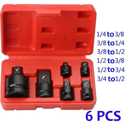 6Pcs Mini Socket Wrench Hand Tool Set 1/4 1/2 3/8 3/4 Ratchet Breaker Drive Spanner Set Pneumatic Sleeve Adapter Wrench