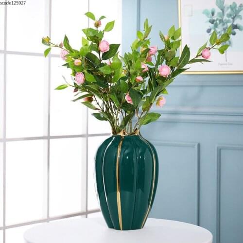 Creative Electroplating Pumpkin Vase Color Large Ceramic Hydroponic Vase Flower Arrangement Potted Living Room Office Decoration