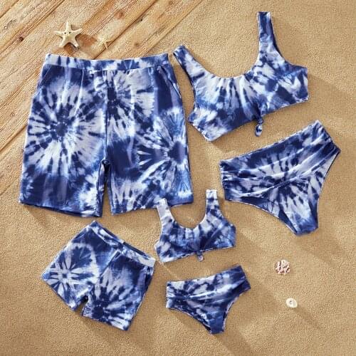 PatPat 2021 New Arrival Family Look Tie Dye Print Matching Swimsuits