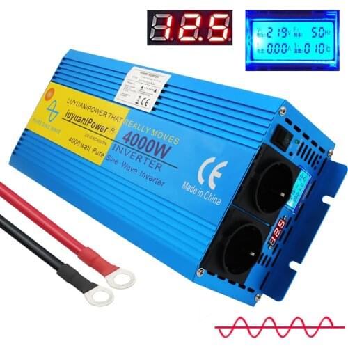 Portable Inverter Generator 4000W for RV Camping Transformer Power DC 12V AC 220V 2 EU/Universal Pure Sine Wave Car Inversor