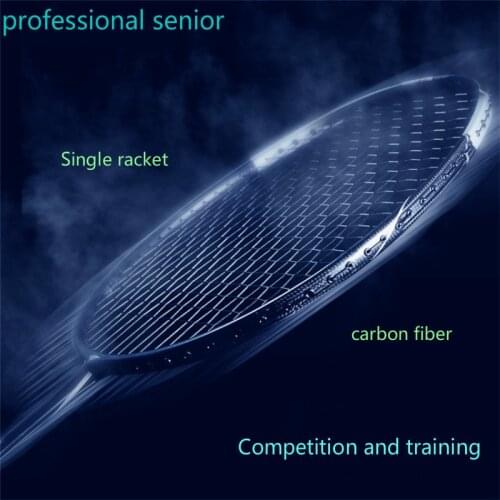Professional senior badminton racket offensive 5U Match training super light carbon fiber 6U ball single battledore free LOGO