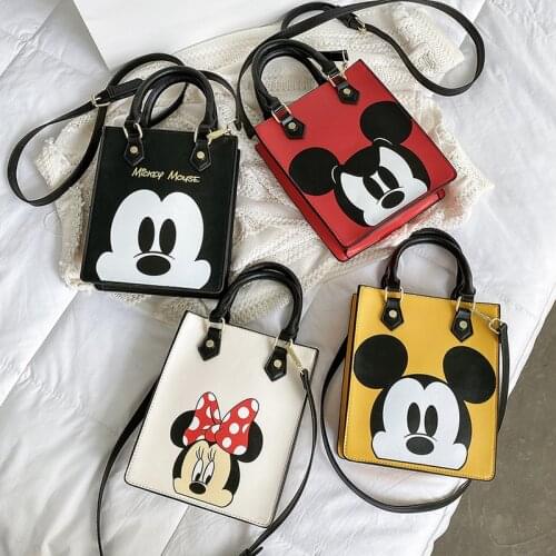 Girl Messenger Bag Cartoon Print Shouler Bag Cute Fashion Mickey Lady Bags Minnie Mouse Handbag Fashion Crossbody Bag