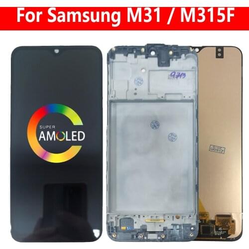 Super AMOLED M31 LCD For Samsung Galaxy M31 M315 LCD Display With Frame M315F M315F/DS M315F/DSN Screen Touch Digitizer Module