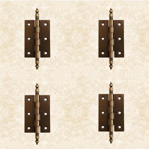 Top Designed 2PCS Metal Door Butt Hinges European Antique Furniture Hinges Cupboard Drawer Cabinets Kitchen Pulls Door Hinges