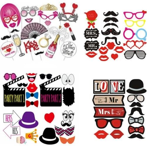 Fun Wedding Decoration Photo Booth Props DIY Mr Mrs Mask Glasses Photobooth Props Photo Accessories Wedding Event Party Decor