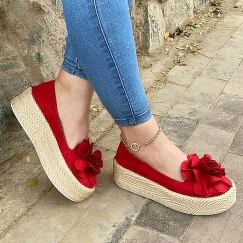 Women Flats Shallow Loafers Platform Ladies Casual Beach Shoes Floral Solid Summer 2020 Casual Women Footwear