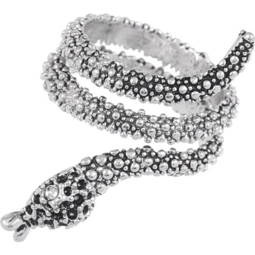 European New Retro Punk Exaggerated Spirit Snake Ring Fashion Personality Stereoscopic Opening Adjustable Ring Jewelry 2021