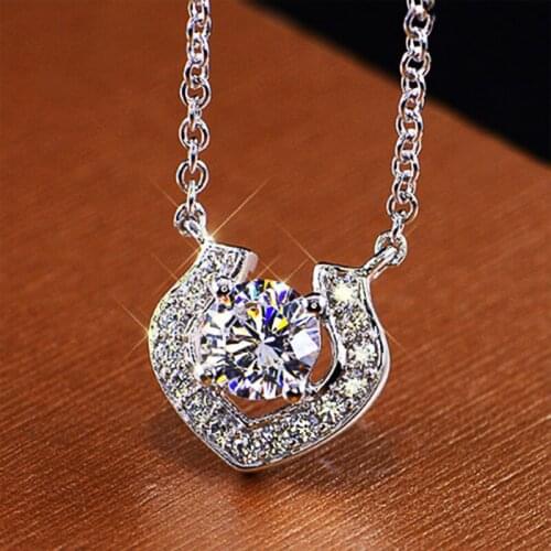 YH-ZL Female Luxury White Necklaces & Pendants Fashion Clear Crystal Necklaces For Women Vintage Wedding Jewelry