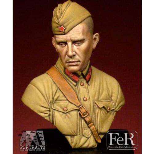 1/16 Resin Bust World War II Soldiers Lieutenant Barbarossa GK White Model Hand Wars X19