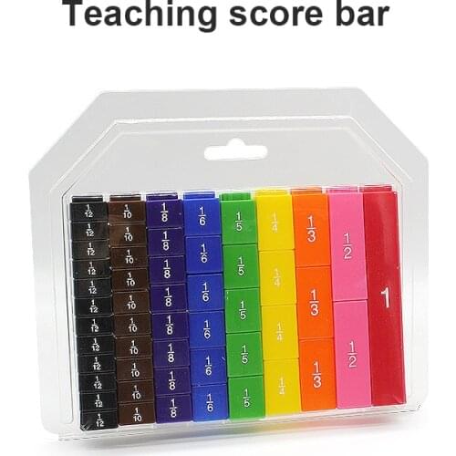 1set Block Toy 51 Rainbow Color Teaching Demonstrator Fraction Fractional Percentage Patchwork Teaching Appliance Kids Toy