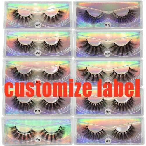 20/50/200pcs Fluffy Mink Eyelashes Wholesale Lashes Customize LOGO Soft Volume Natural Eyelasehs Makeup 3d Mink Lashes In Bulk