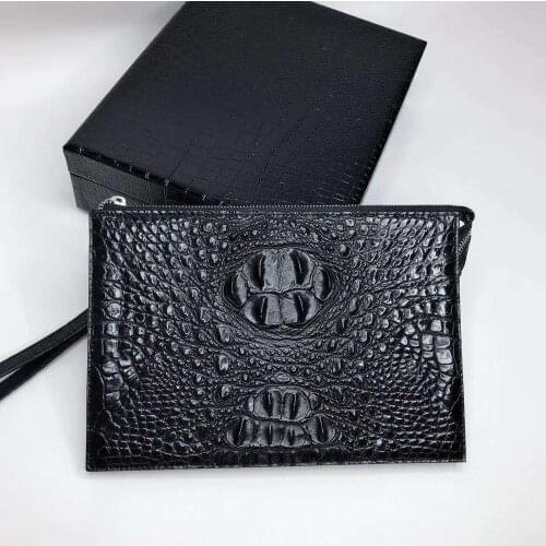 2020 AW Genuine Crododile Leather men clutch bag Luxury Aligator Leather Business zipper pouch men envelop bag fashion