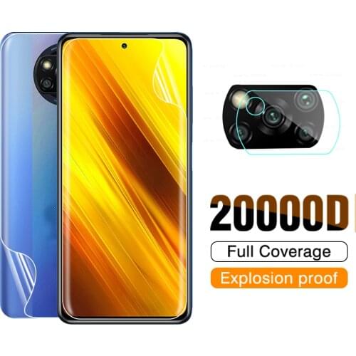 3in1 Hydrogel Front+Back Film For Xiami Poco X 3 NFC Screen Protector For Xiaomi Pocophone x3 Camera Lens Phone Protective Film