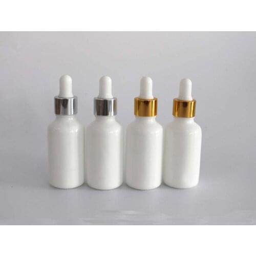 30ML White Glass Dropper Bottles Glass Aromatherapy Liquid for Essential Massage Oil Pipette Refillable Bottles