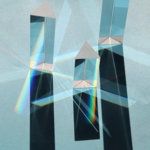 60MM Glass Rainbow Children Students Present Glass Right Angle Reflecting Triangular Prism Teaching Light Spectrum Rainbow prism