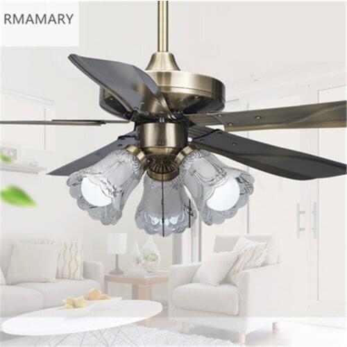 Free shipping Indoor Ceiling Fan light European style remote control Brushed Nickel American Ceiling Fan lamp 42inch LED 3lights