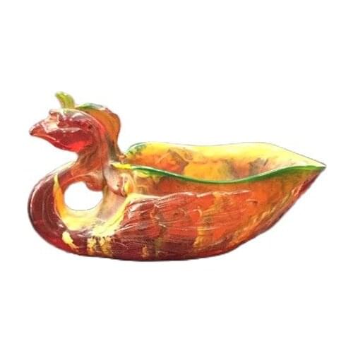 Flower amber (Phoenix cup) ornament auspicious and Ruyi Zhaocai Nafu home living room office gift