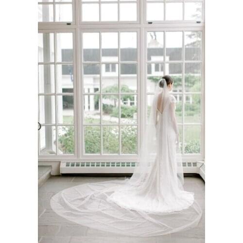Wedding veil cathedral length, long bridal veil, cathedral veil, chapel wedding veil, wedding veil ivory, long wedding veil